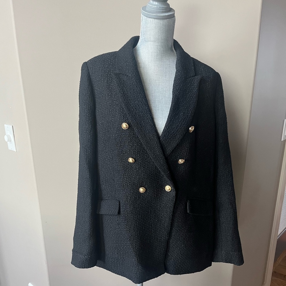 Cyrus Black Blazer with Gold Buttons